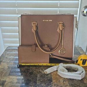 Michael Kors Brown Leather Satchel with Top Handles